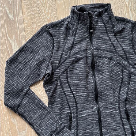 lululemon Define Jacket Luon Jacquard Black/Grey Sz6 - Picture 2 of 10